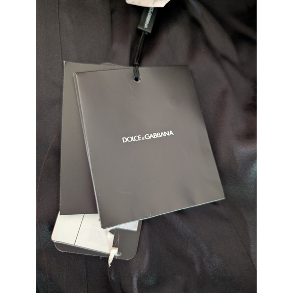 NWT Dolce‎ & Gabbana Red Brocade Coat with Feather Collar Made in Italy Size 38 - Picture 11 of 14